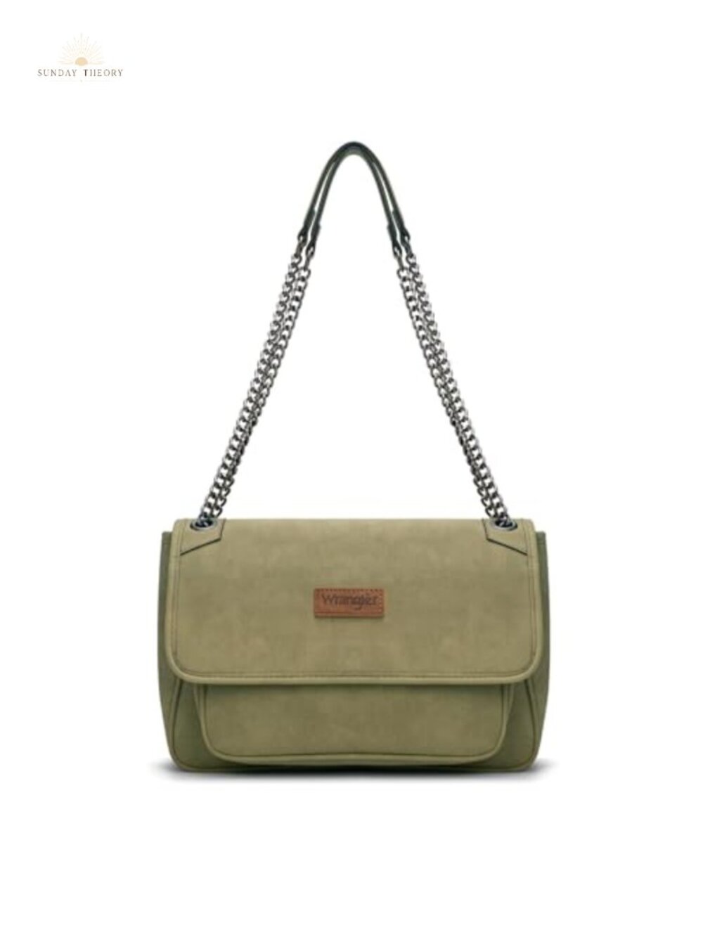 Faux Suede Chain Strap Convertible Shoulder Crossbody Handbag Purse